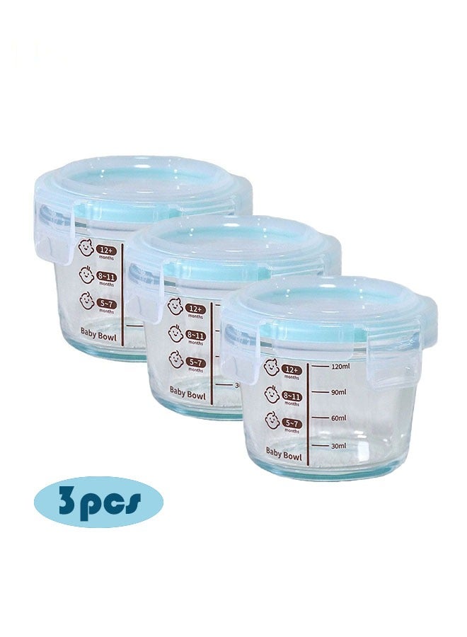3-Piece Round Baby Food Containers, Leak-proof, Reusable Baby Food Storage Jars, Small Snack Containers with Lids for Babies and Kids, Microwave and Dishwasher Safe - Image 1