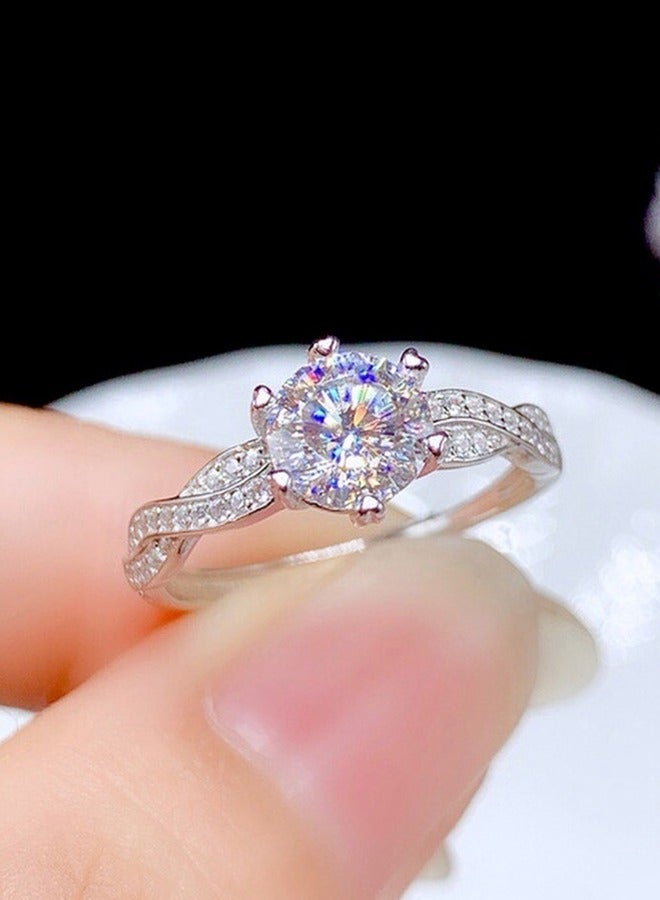 خاتم مفتوح 1 قيراط مع الزيركون للنساء خاتم للسيدات حجم قابل للتعديل ثمانية قلب ثمانية سهم مطلي ذراع ملتوي تصميم الماس الكامل هدية مثالية لعيد الأم وعيد الحب وعيد الميلاد وحفلات الزفاف والتخرج وحفلات المساء - Image 1