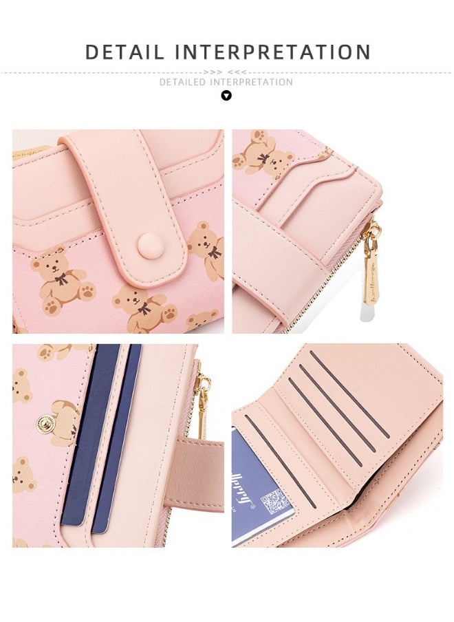 baellerry Women's Purse Short Cute Multi-card Pocket Purse Casual Printed Vertical PU Women's Bag  - Image 4