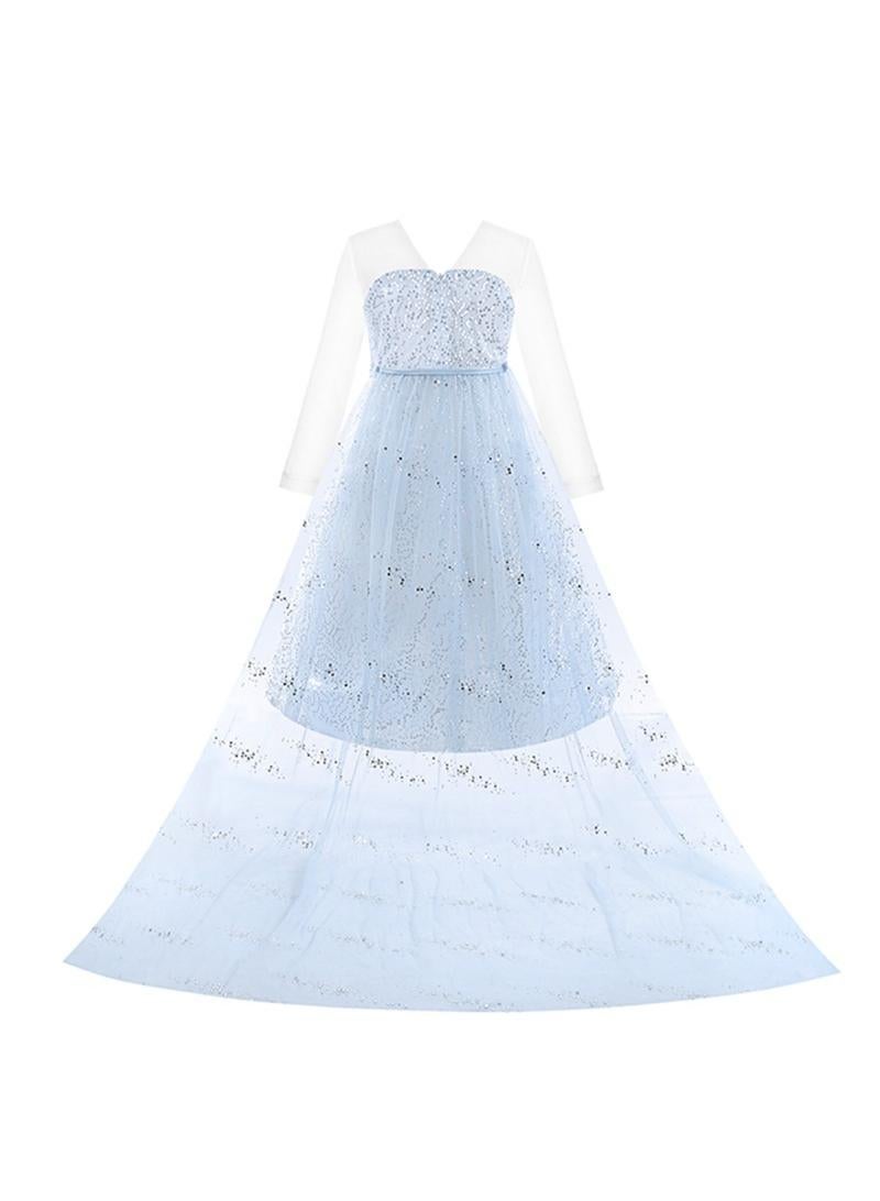 عام الجنية الأميرة إلسا المجمدة التنفس موضوع الطرف ديلوكس طبعة يتوهم اللباس لعب دور الملابس والاكسسوارات هدية عيد ميلاد فتاة - Image 5