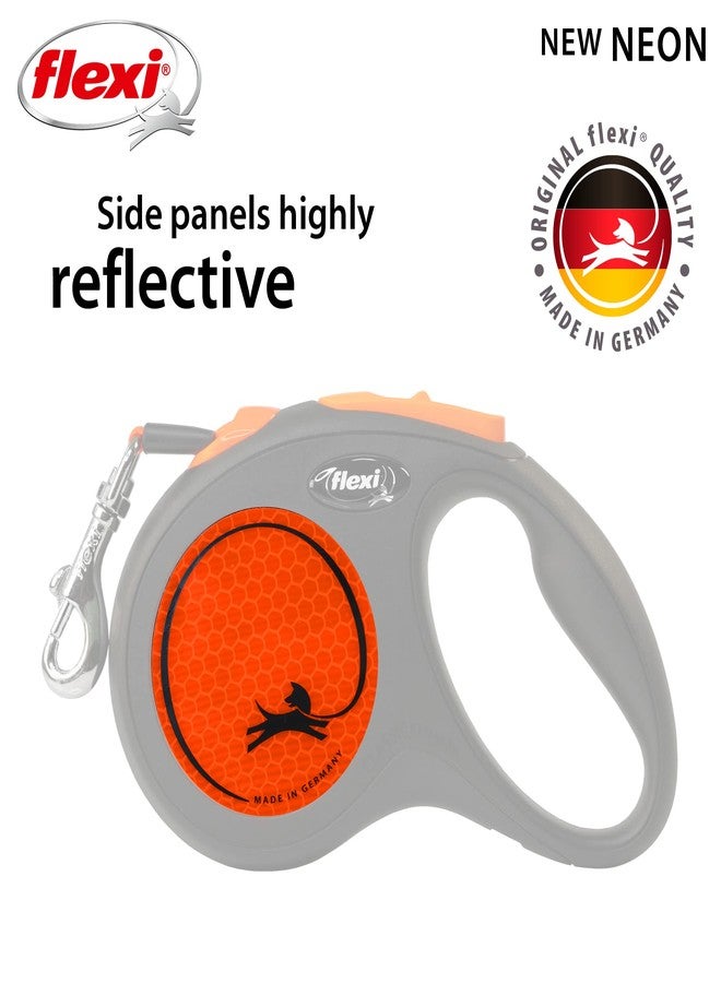 Flexi Retractable Dog Leash New Neon Tape Leash 5m/16ft, with Anti-Slip Grip Handle, Strong & Durable Lead Holds up to 15kg, for Small Dogs, Orange - Image 3