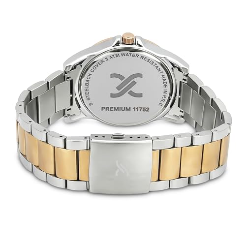 Daniel Klein Analog Silver Round Dial Two Tone Silver Rose Gold Metal Strap Date Water-Resistant Wrist Watch for Men Boys DK11752-6 - Image 4
