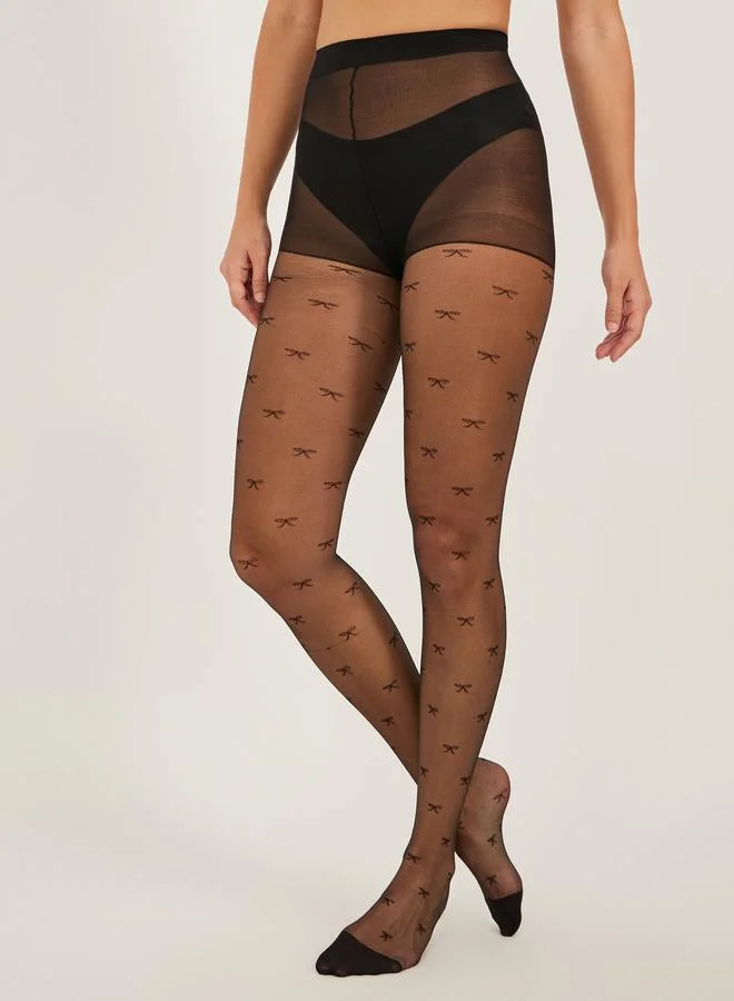 Styli Styli Bow Design Sheer Stockings