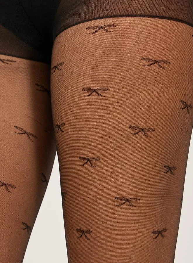 Styli Styli Bow Design Sheer Stockings