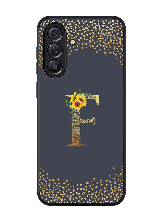 Stylizedd For Samsung Galaxy A56 5G Case,Slim fit Camera Protection, Shockproof Thin Phone cover  - Custom Floral Monogram - F  (Grey ) - Image 1
