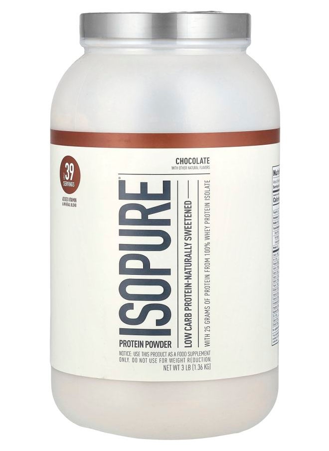 Isopure Low Carb Protein Powder Chocolate 3 lb (1.36 kg) 