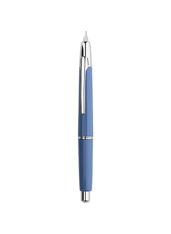erofa Majohn A2 Press Fountain Pen Extra Fine Nib with Box, Retractable Blue Resin Ink Pen with Converter Writing Pen Set (Silver Clip Version） - Image 1