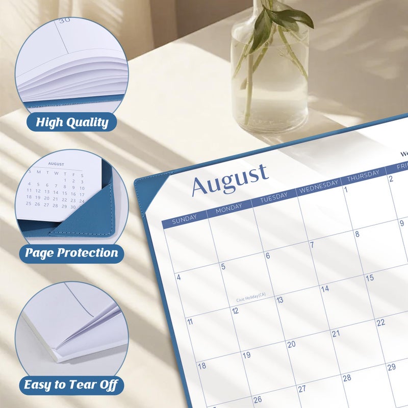 Gannyfer Desk Calendar 2026 with Desktop Mat, Simplified Large 22" x 17" Desktop Pad Calendar, 18 Month Desk Calendar 2026-2027, Use Jan 2026 to Jun 2027, Office Supplies Perfect for Home School and Office - Blue - Image 3