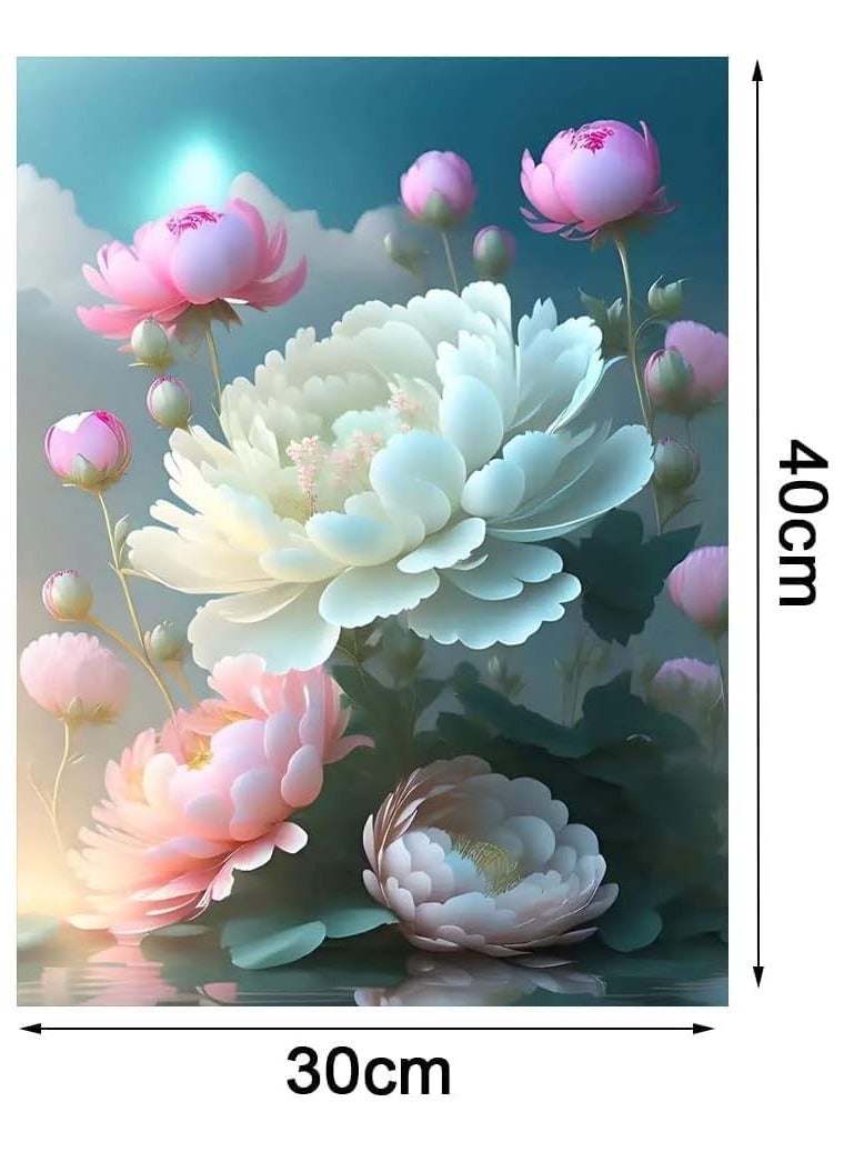 KASTWAVE 5D Diamond Painting,  5D Flower Diamond Painting Art Kits for Adults Beginner, DIY Full Drill Embroidery Cross Stitch Crystal Rhinestone Paintings Pictures for Home Wall Decor 12 X 16 Inch - Image 4