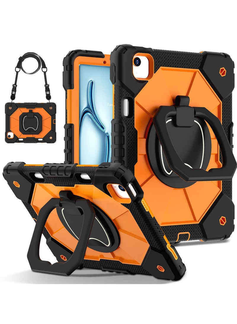 general Tablet PC Case Tablet Case Compatible with iPad Air 13-inch (2024) with Pencil Holder,Heavy Duty Shockproof Rugged Hard Back Cover with Kicktand for Air 13-inch (2024) W Shoulder Strap Protection
