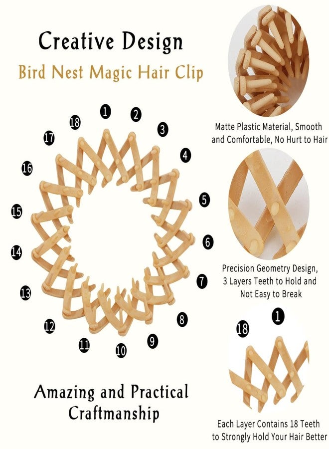 VORSET (Pack of 3) Women Bird Nest Hair Clips Holder Plastic Ponytail Holder Bun Clip Bun Maker Bird Nest Shaped Hair Clips(Multicolor) - Image 5