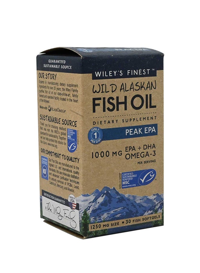 Wiley's Finest Peak EPA Fish Oil 1000mg EPA plus DHA Omega 3 30 softgels