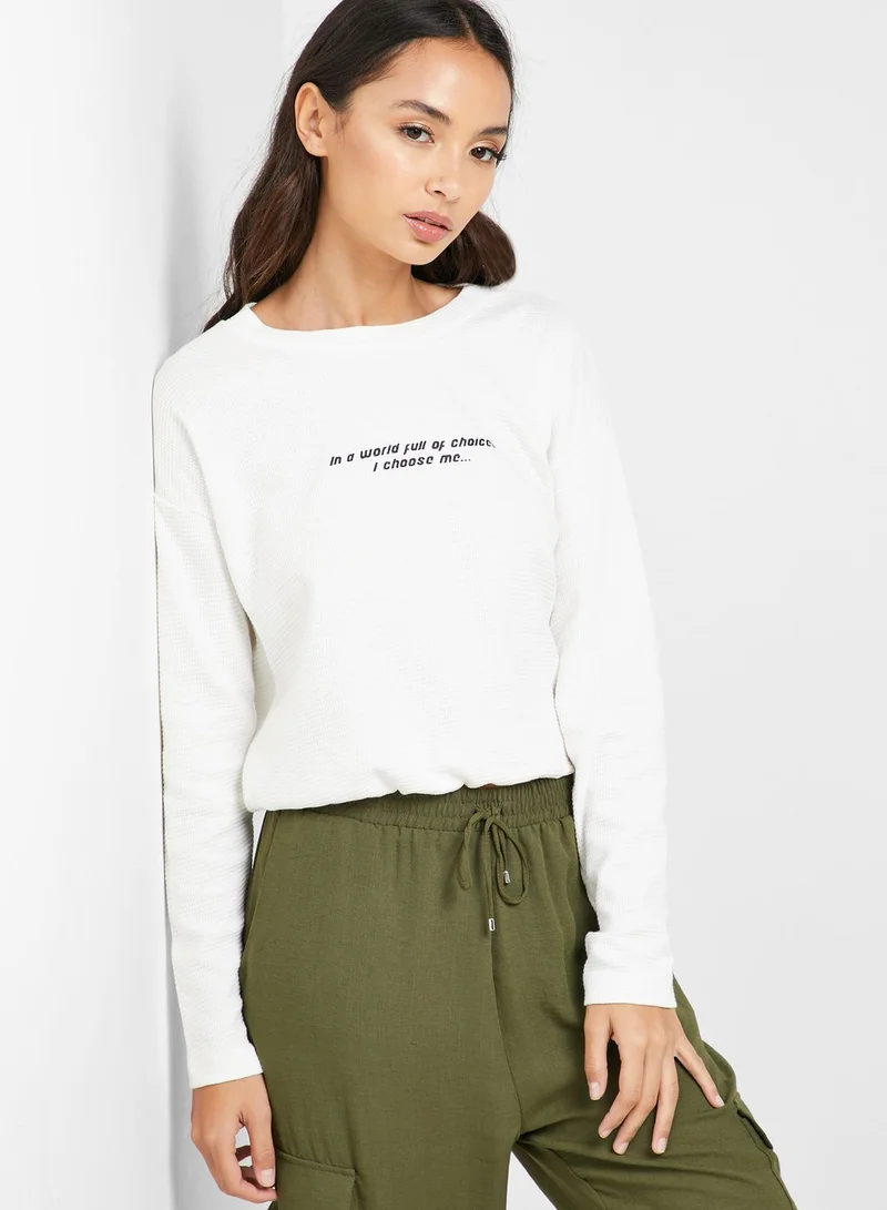 Ginger Waffle Slogan Sweater