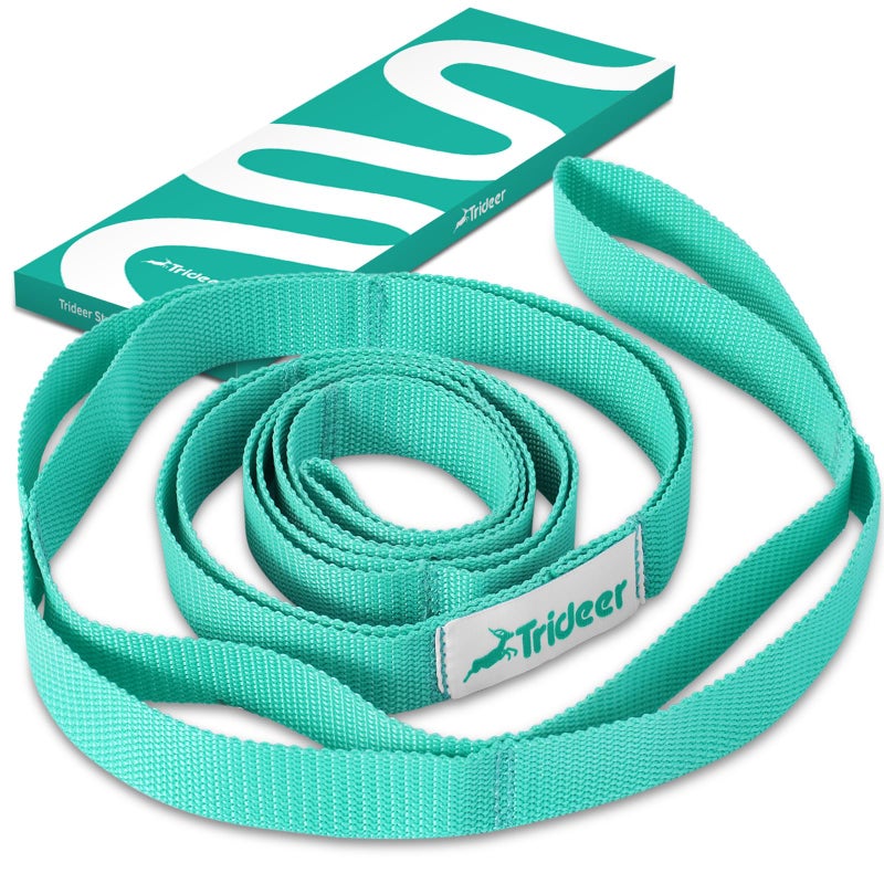 Trideer Trideer Stretching Strap Yoga Strap Yoga Band for Physical Therapy, 10 Loop Non-Elastic Yoga Straps for Stretching, Pilates, Exercise & Dancing, Stretch Band with Aesthetic Packaging for Women & Men  - Image 1