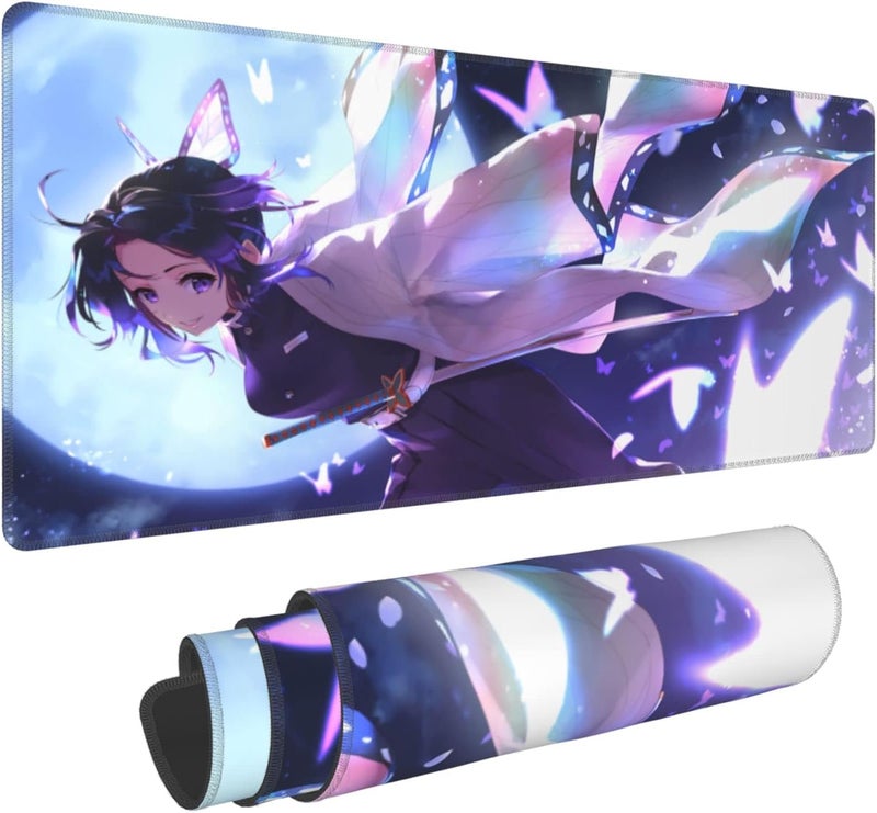 كاست ويف لوحة ماوس ألعاب كبيرة، قاعدة مطاطية متينة غير قابلة للانزلاق، لوحة ماوس أنمي، حواف مخيطة، لوحة مفاتيح ألعاب 11.8 × 31.5 بوصة للمكتب المنزلي والألعاب - Image 1