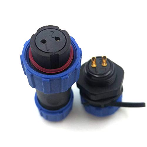 Uonecn 3 pcs SP13 IP68 Waterproof Connectors 2 Pin LED High Power 2 Pin Power Plug Connector Circular Kit Male Plug Female Socket - Image 2