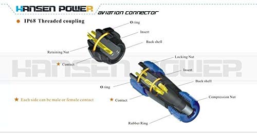 Uonecn 3 pcs SP13 IP68 Waterproof Connectors 2 Pin LED High Power 2 Pin Power Plug Connector Circular Kit Male Plug Female Socket - Image 5