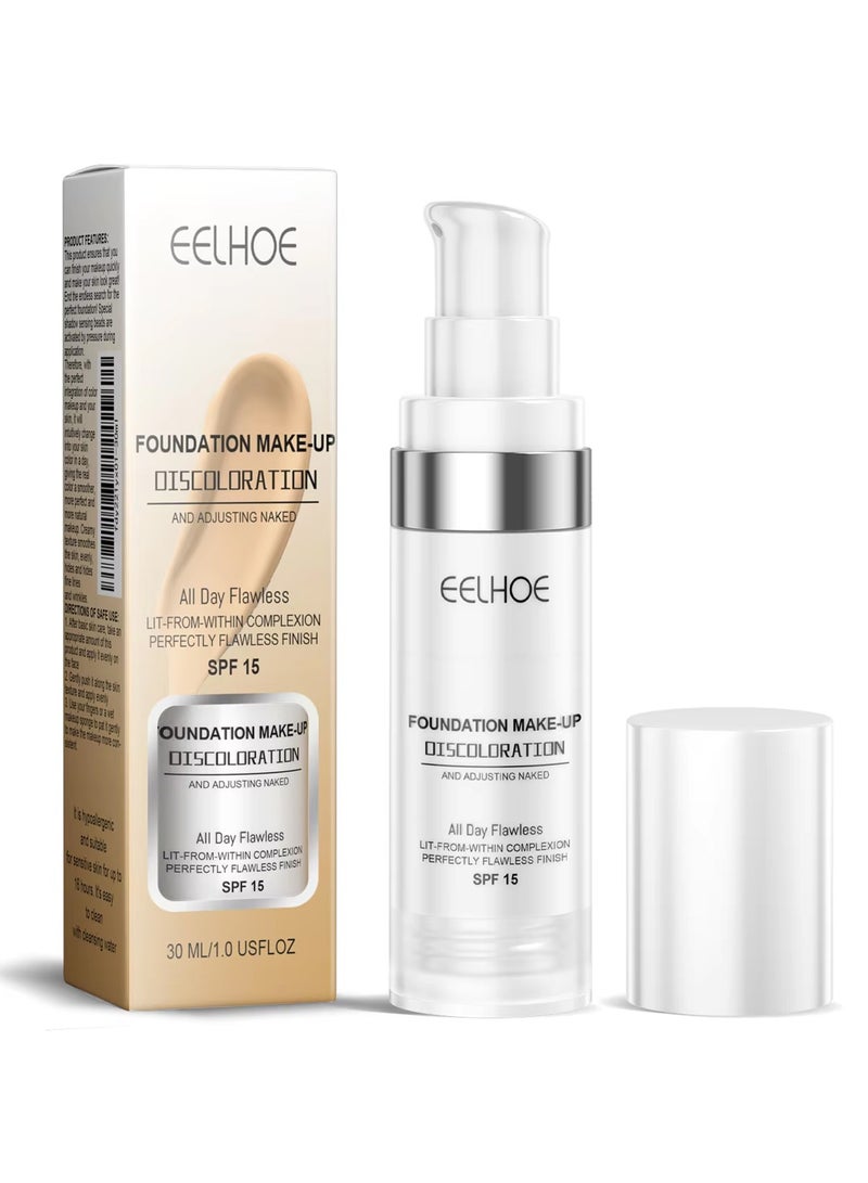 Eelhoe Liquid Foundation Magic Color Changing Face Concealer Cream Base Makeup Hydrating Long Lasting Waterproof Oil-control Concealer Full Coverage Foundation Cosmetics（30ml） - Image 1
