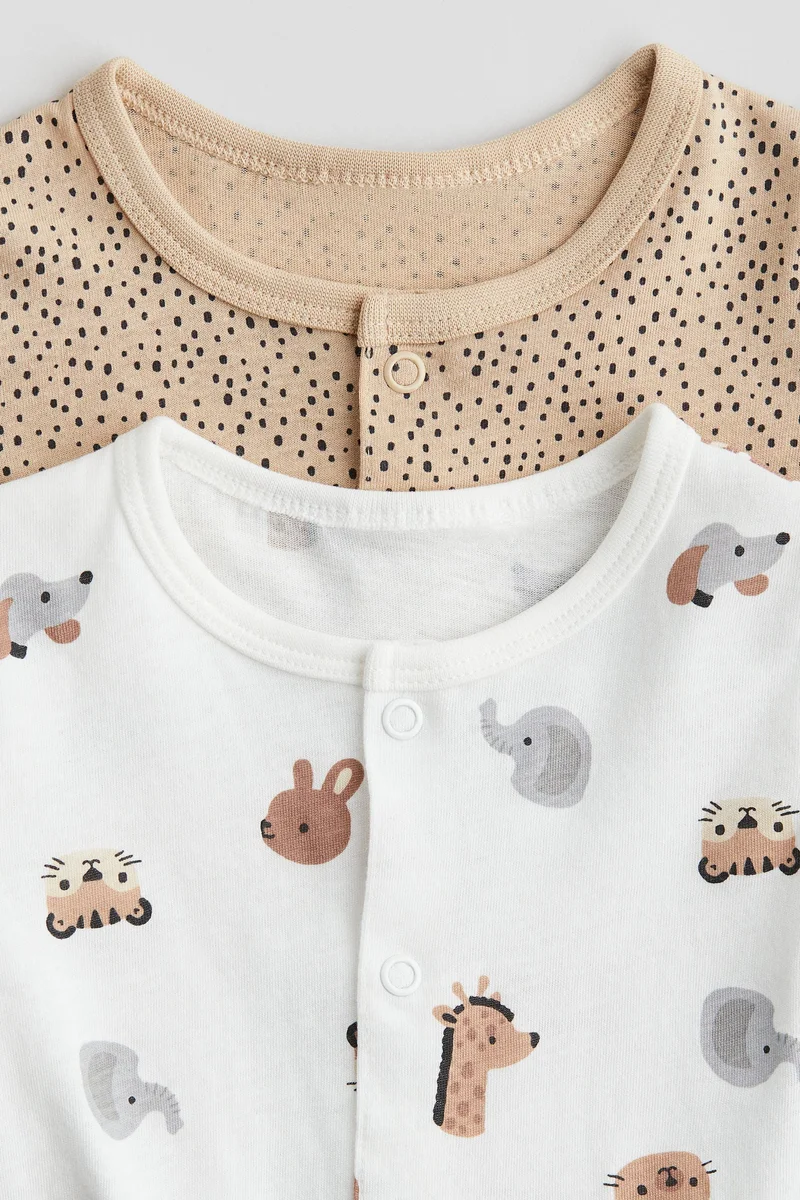 H&M 2-pack cotton jersey sleepsuits