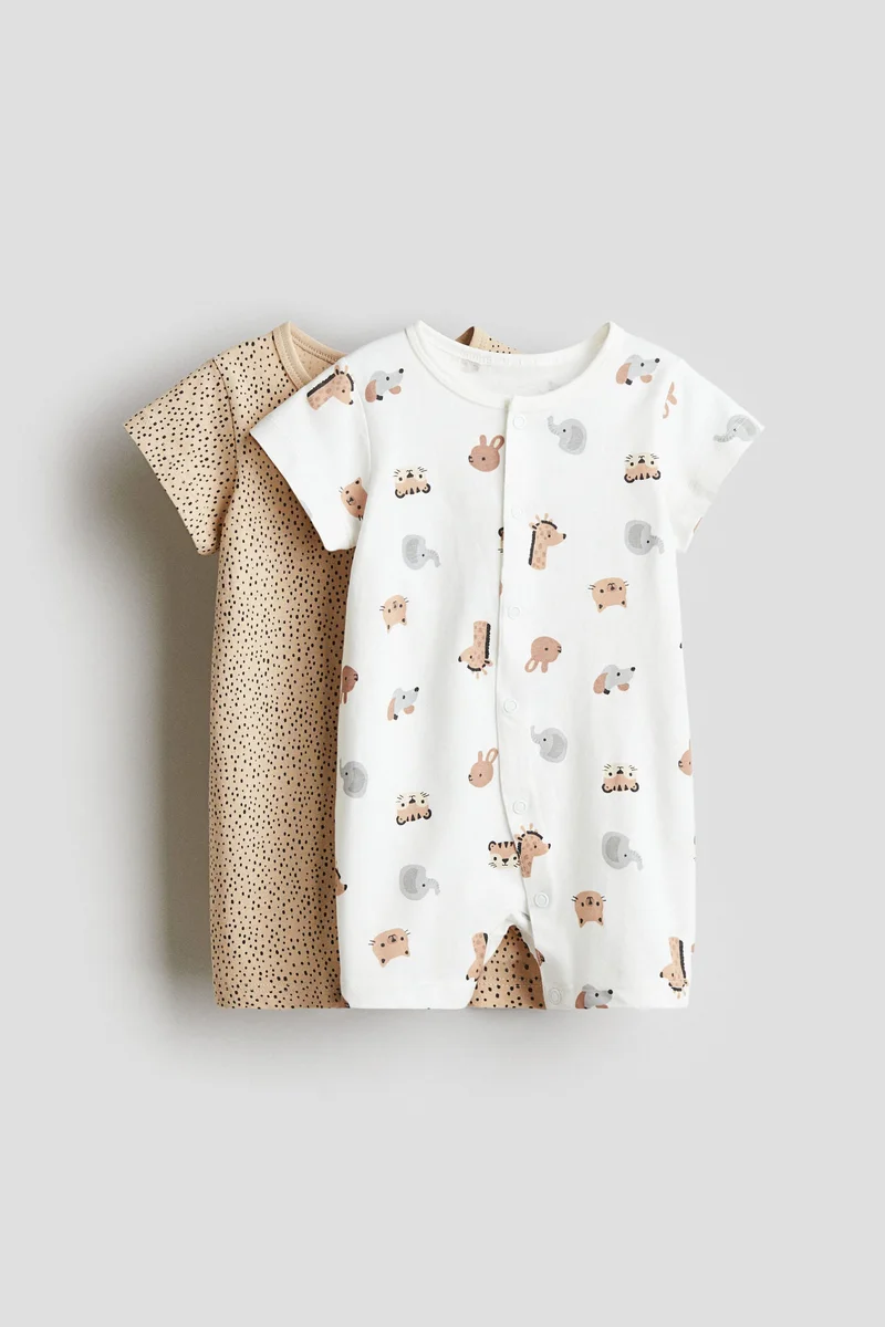 H&M 2-pack cotton jersey sleepsuits