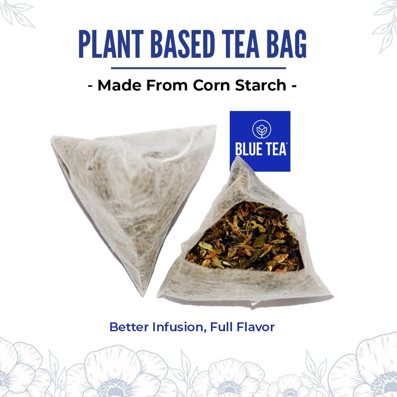 BLUE TEA - Indian Chai Masala - 12 Count - Pyramid Plant Based Tea Bag | Butterfly Pea Flower | Flower & Indian Spices Based | Caffeine Free - Detox Tea - Herbal Tea - Non Bitter | Gifts Box - Image 4