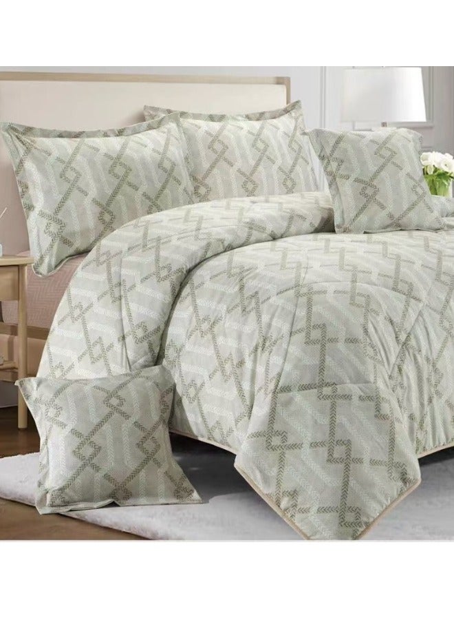 Blue Sky 100% Microfiber Single Coforter, Geometric Design Bed Cover, Reversible, Set of 4, Size 230X170cm - Image 1