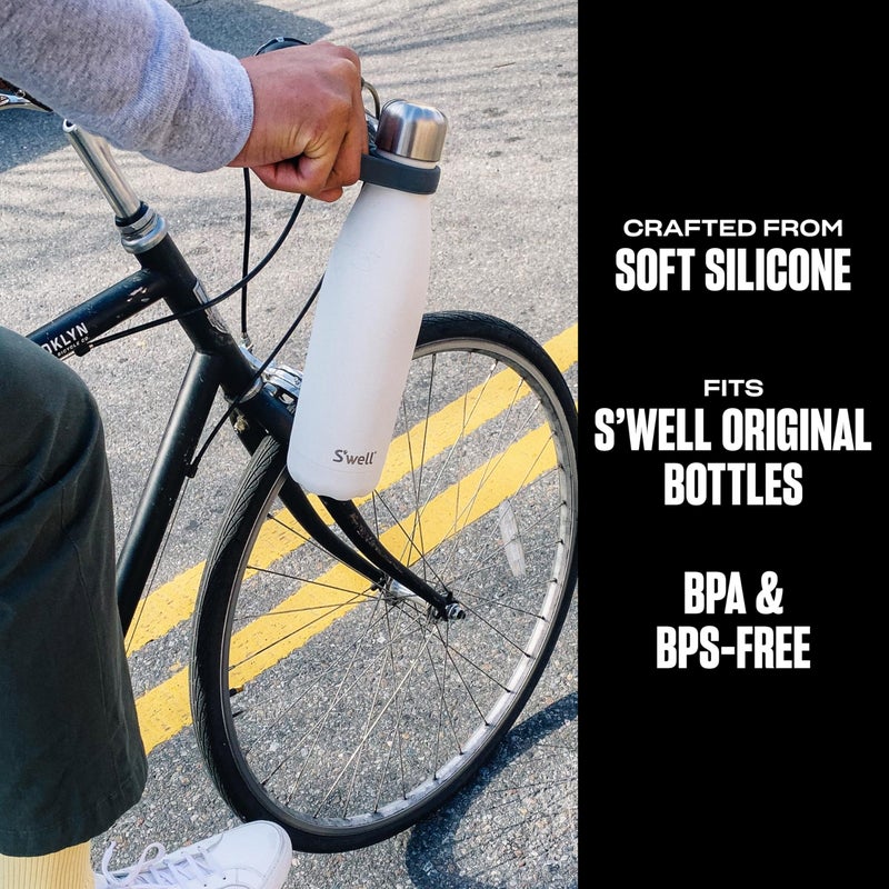 S'well S'well Bottle Handle, Fits 9oz, 17oz, and 25oz Original Bottles, Grey, Comfortable Carrying On The Go, Flexible Silicone Grip, BPA Free  - Image 3
