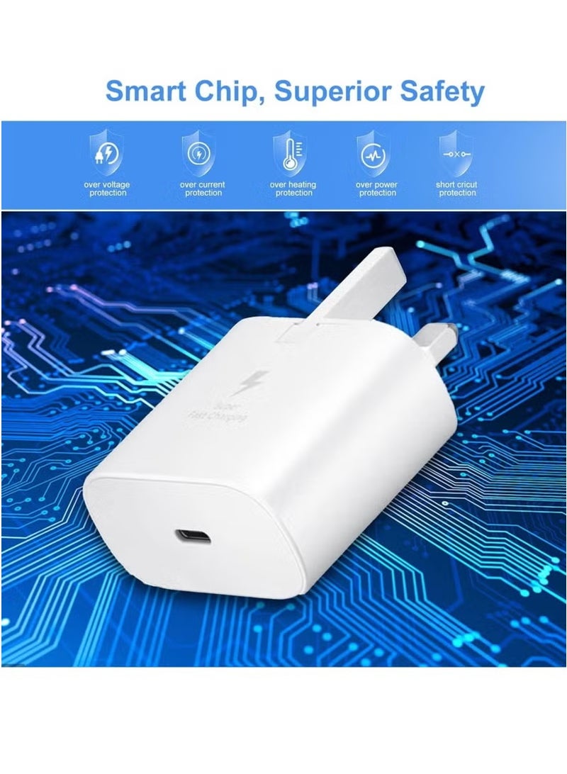 sam Fast Charger for Samsung Galaxy Charger Head with Charging Cable 25 watts, S23 Ultra S23 Plus S23 S23 S22 Ultra S22 S21 Ultra S21 S21 A54 A53 A52 A32-25W with Type-C Cable - Image 4