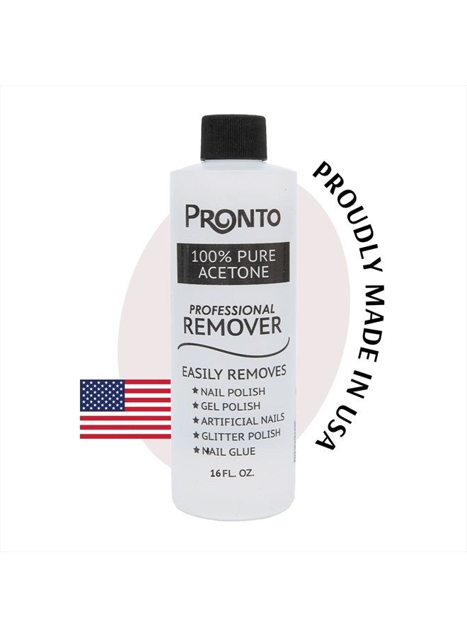PRONTO 100% Acetone Gel Nail Polish Remover - Gel Polish Remover for Nails | Acetone Nail Polish Remover & Gel Remover For Nails, Glue, Gel, Acrylic & Dip | Pure Acetone, 16 Fl oz - Image 4