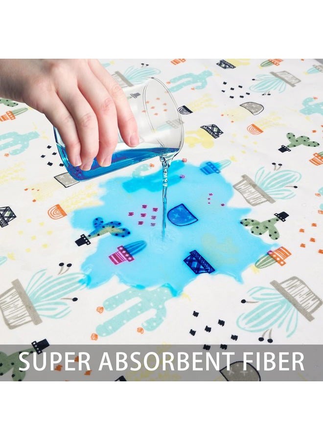 FOOK FISH Baby Diaper Changing Pad Liners(22X27.5 inches) Soft Cotton Waterproof Changing Pad for Baby Underpads Mattress Pad Sheet Protector Portable Reusable Urine Pads for Travel Gear Pack of 3 - Image 4