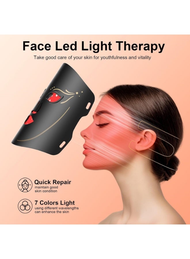Red Light Therapy for Face, 7 Modes Light Therapy Portable Led Face Mask with 105 LED Beads, 1500mAh Remote Control, Timing Function, 850NM Infrared Red Light Therapy at Home - Image 5