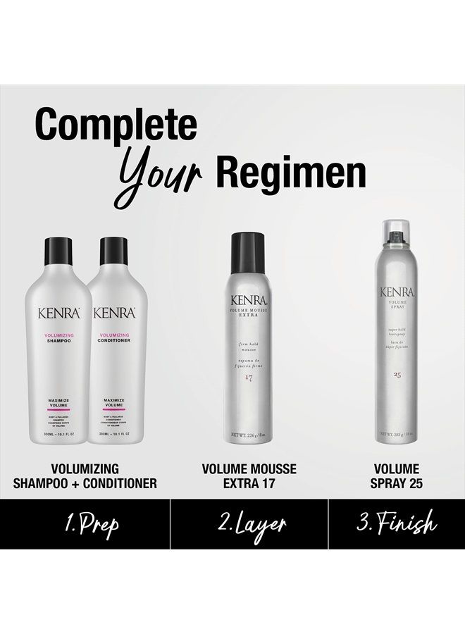 Kenra Volume Spray 25 80% | Super Hold Finishing & Styling Hairspray | Flake-free & Fast-drying | Wind & Humidity Resistance | All Hair Types | 10 oz