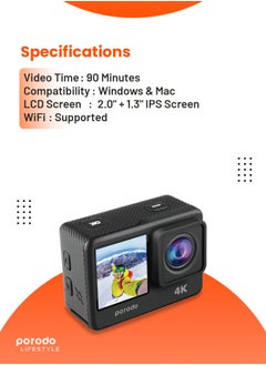 Waterproof 4K Action Camera /16MP HD Photos / Dual Screen Display- Black - pzsku/ZAA15A1E3C5B1AB3EF269Z/45/_/1735983349/002231dd-b07a-49ea-bbb7-4bf67cb3b015