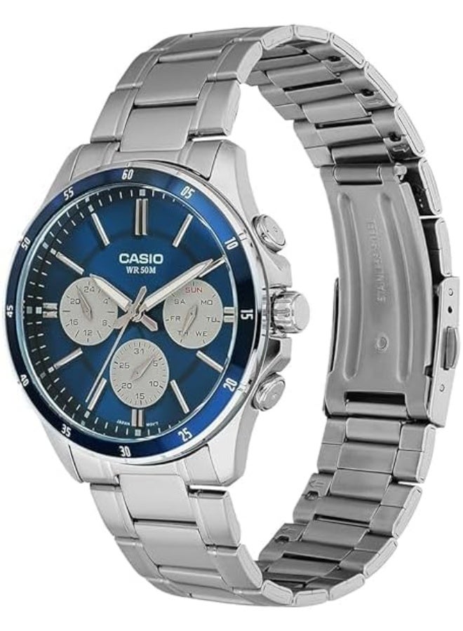 Casio Men's Analog Stainless Steel Watch - MTP-1374D-2A3 - Image 2
