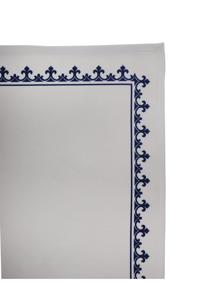 Zeba Printed Cotton Blend Placemats and Napkins Set - White & Blue Table Mats - Elegant Dining Table Decor - Durable, Stylish, Washable Table Linen for Everyday Use & Special Occasions - Image 5