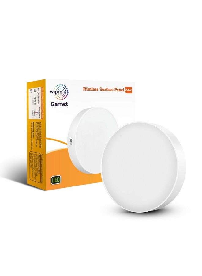 Wipro Polycarbonate Garnet 24W Rimless Round Led Surface Panel|Neutral White Light (4000K)|Elegant Rimless Design for Wider Spread of Light|Surface Mounted Led Down Light for Ceiling|Pack of 4 - Image 2