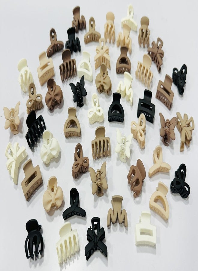 Luxelocks small Hair Claw Clips for Women 2.5 cm, pack of 50 pieces, Assorted Colours - Black, Brown, and Cream - Image 5