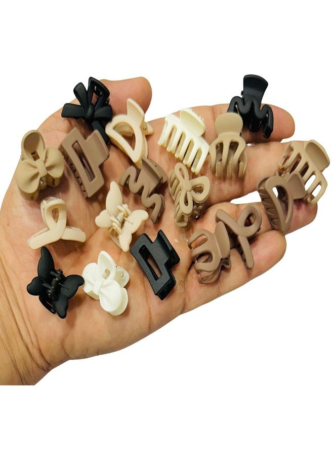 Luxelocks small Hair Claw Clips for Women 2.5 cm, pack of 50 pieces, Assorted Colours - Black, Brown, and Cream - Image 1