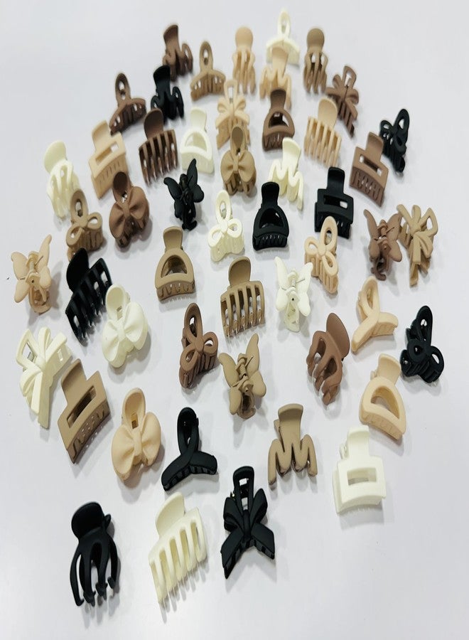 Luxelocks small Hair Claw Clips for Women 2.5 cm, pack of 50 pieces, Assorted Colours - Black, Brown, and Cream - Image 4