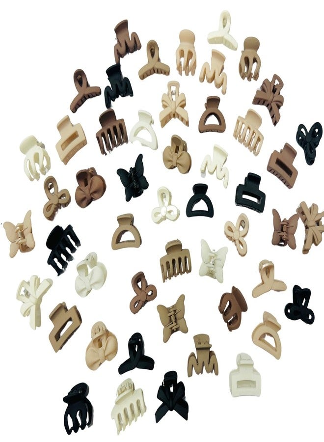 Luxelocks small Hair Claw Clips for Women 2.5 cm, pack of 50 pieces, Assorted Colours - Black, Brown, and Cream - Image 2