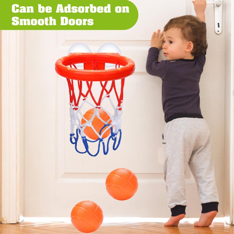KSABVAIA Bath Toys - Bathtub Basketball Hoop for Kids Toddlers - Bath Toys Shower Toys for Kids Ages 4-8,Suction Cup Basketball Hoop & 3 No Hole Balls Set for Boys Girls - Image 5