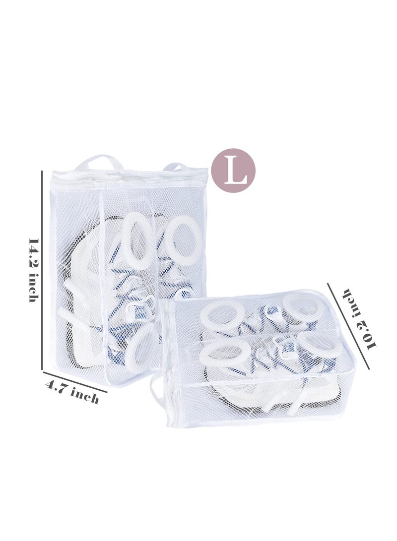 Sneaker Washing Bags - Durable and Reusable Mesh Laundry Bags with Zipper, Includes Foam Ring Buffers for Shoe and Washing Machine Protection (2 Pack: 1 Large & 1 Medium) - Image 3