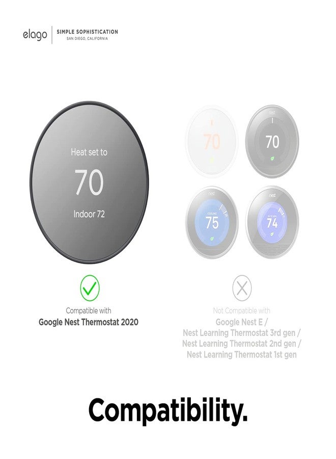 elago Wall Plate Cover Plus 2 Compatible with Google Nest Thermostat 2020 [Snow] - Durable Polycarbonate Material, Easy Installation, Complementary Design, Perfect Fit - Image 2