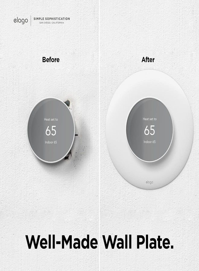 elago Wall Plate Cover Plus 2 Compatible with Google Nest Thermostat 2020 [Snow] - Durable Polycarbonate Material, Easy Installation, Complementary Design, Perfect Fit - Image 5
