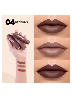 Mars MARS Matte Box Set of 3 Lipsticks for Women  Long Lasting   Smooth Finish   Moisturising  One Swipe Pigmentation  3x3.2 gm 04-Brown  - Image 2
