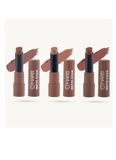 Mars MARS Matte Box Set of 3 Lipsticks for Women  Long Lasting   Smooth Finish   Moisturising  One Swipe Pigmentation  3x3.2 gm 04-Brown  - Image 5