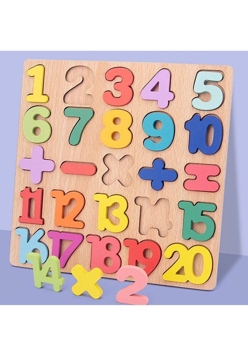 MARGOUN - Wooden Puzzles for Toddlers Wooden Alphabet Number Puzzles Toddler Learning Puzzle Toys for Kids 2 in 1 Puzzle for Toddlers Age 3+ - Image 1
