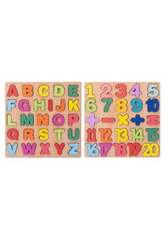 Wooden Puzzles for Toddlers Wooden Alphabet Number Puzzles Toddler Learning Puzzle Toys for Kids 2 in 1 Puzzle for Toddlers Age 3+