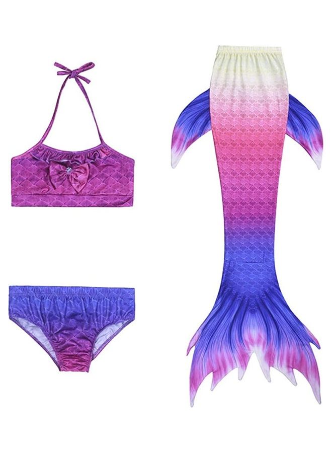 NIBEMINENT 3-Piece Mermaid Swimming Costume Set 150cm - Image 1
