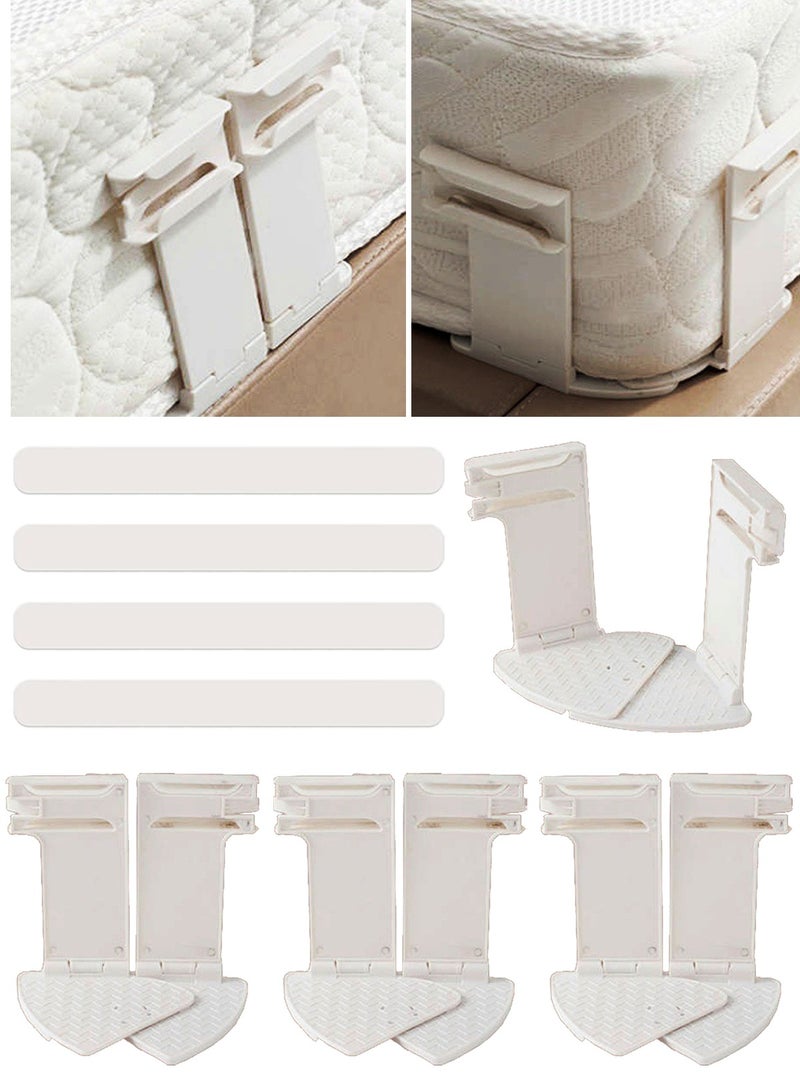 مجموعة مثبتات ملاءة السرير القابلة لتعديل الزاوية - مشابك قفل 90° و 180° لزوايا وحواف المرتبة، مثبتات ملاءة ثقيلة غير قابلة للانزلاق لجميع أحجام أغطية الفراش، 4 قطع - Image 1